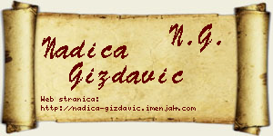 Nadica Gizdavić vizit kartica